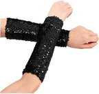 RARITYUS Sparkle Oversleeves Sequin Arm Sleeve Shiny Stretchy Elbow Cuffs for Performance Cosplay Halloween Costume