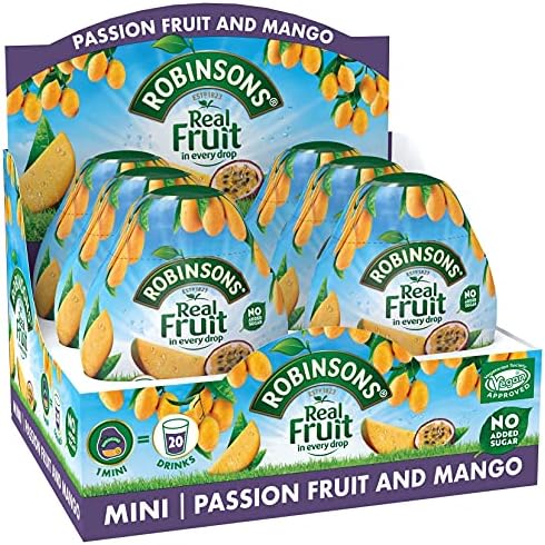 Robinsons Squash'd Mango & Passion Fruit No Added Sugar 66ml (Pack of 6)