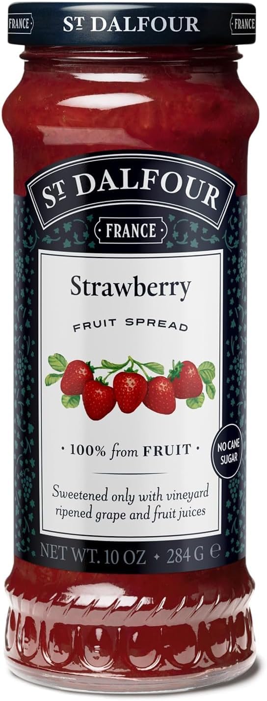 St. Dalfour Strawberry Fruit Spread - 10oz - 100% from Fruit, No Artificial Ingredients, Non-GMO, No Cane Sugars, All Natural, Made in France