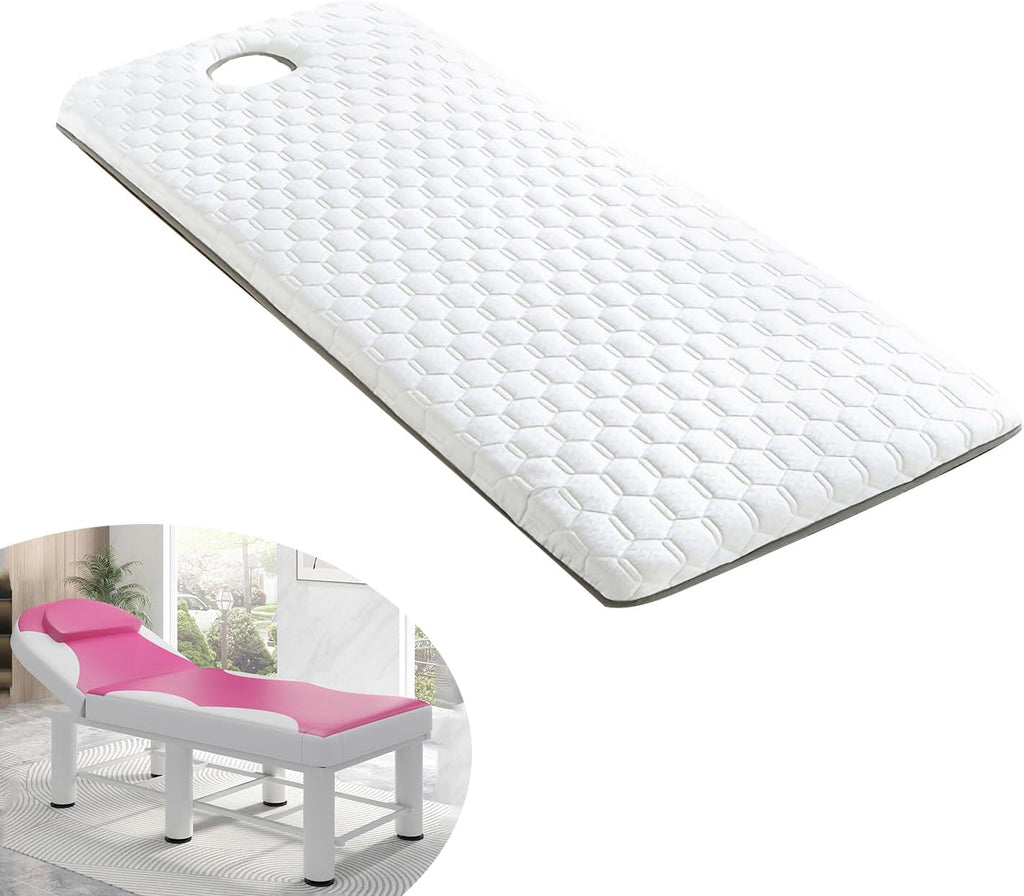 KKCD Massage Table Cushion Topper Memory Foam,Lash Bed Mattress Pad,Non-Slip Spa Bed Padding,with Breathe Hole&Elastic Bands,Square/Round/Trapezoidal Head,3/4/5/6cm Thick,3cm/1.2in,R 80x190cm