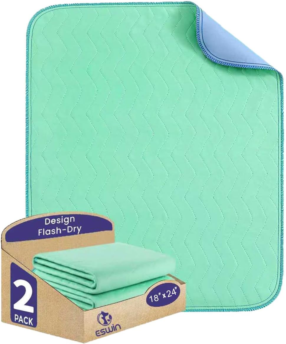 Washable Underpads,Super Absorbency Reusable Bedwetting Incontinence Pads for Kids, Adults, Elderly, and Pets - Waterproof Protective Pad for Couch, Sofa, Floor,Bed (500 Washes)