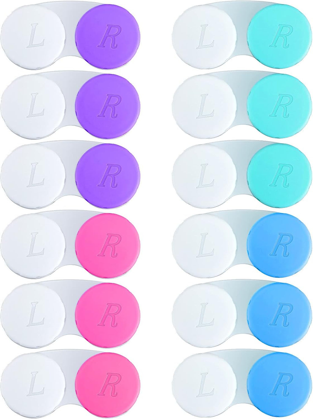 12PCS Contact Lens Case, Colorful Contact Lens Box Left/Right Eyes Holder Container, Outdoor Mini Contact Lens Soak Storage Kit for Travel&Home.