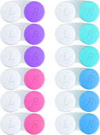 12PCS Contact Lens Case, Colorful Contact Lens Box Left/Right Eyes Holder Container, Outdoor Mini Contact Lens Soak Storage Kit for Travel&Home.