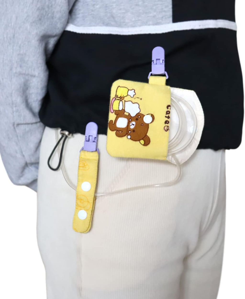 Feeding Tube Pouch with Safety Clip for G Tube J Tube Medical Tubing Pouch