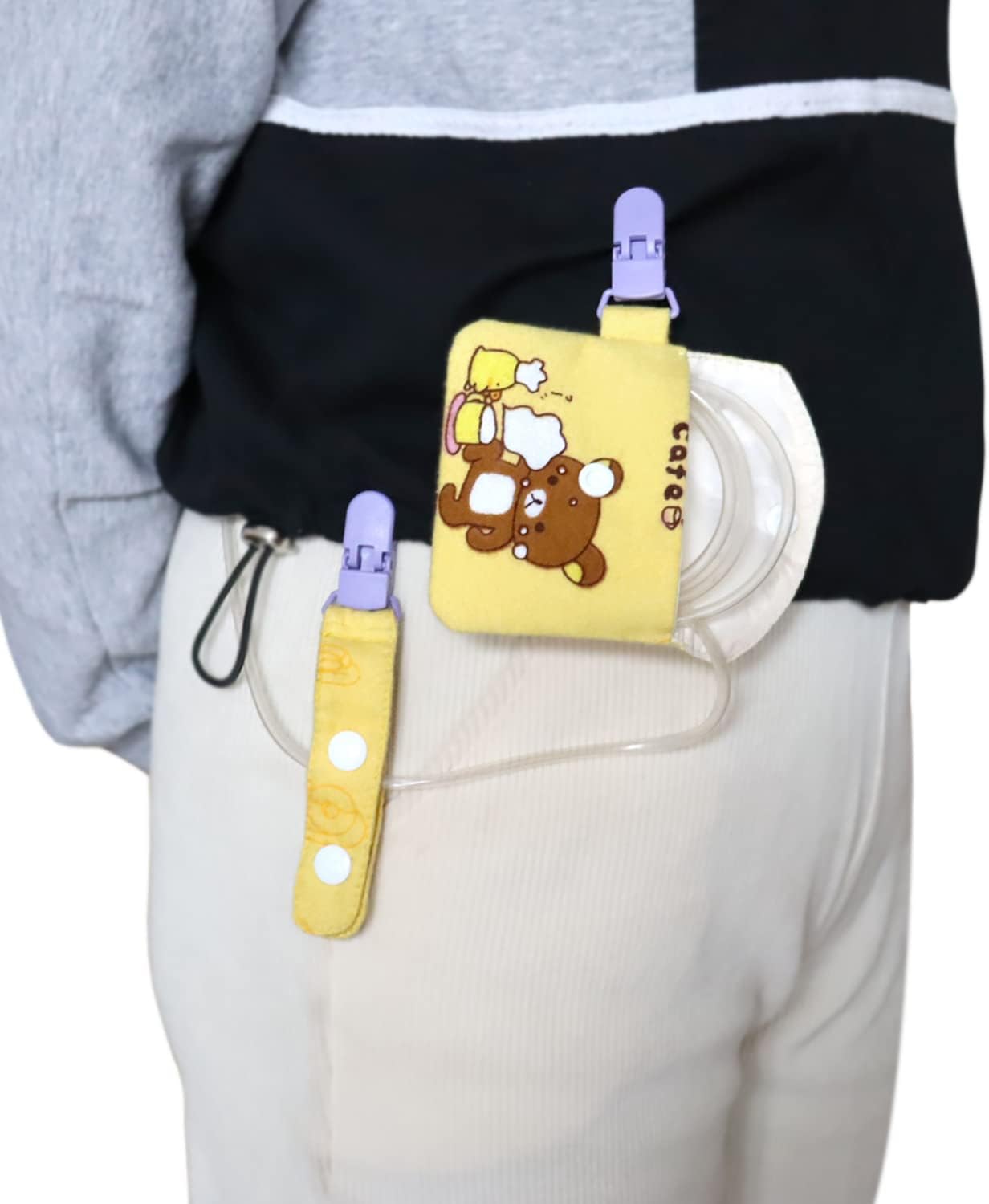 Feeding Tube Pouch with Safety Clip for G Tube J Tube Medical Tubing Pouch