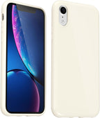 Svanove for iPhone XR Case Silicone, Glossy Soft Rubber Gel Jelly Cute Protective Plastic Simple Plain Phone Case Cover for Women Girl, Slim Thin Flexible Shockproof TPU, Beige Stone