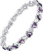 Feraco Magnetic Bracelets for Women, Titanium Steel Magnetic Bracelet with Neodymium Magnets & Sparkling Crystals, Jewelry Gifts