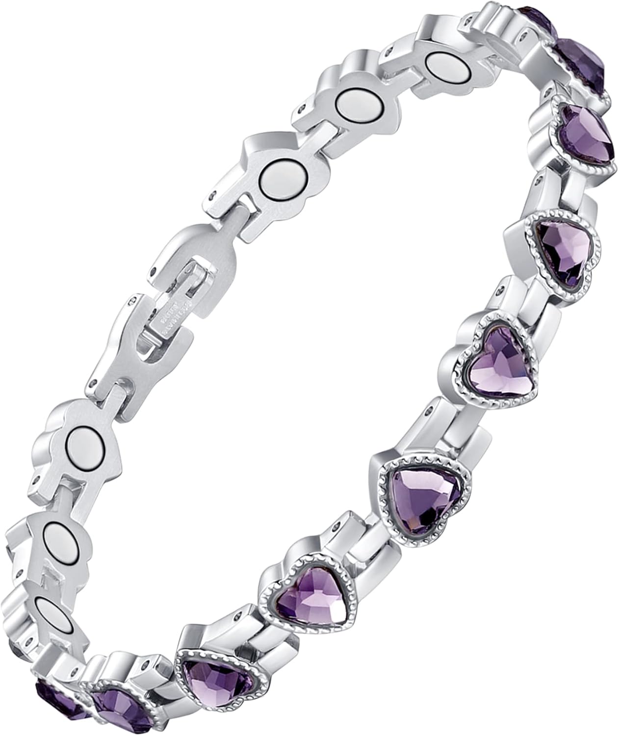 Feraco Magnetic Bracelets for Women, Titanium Steel Magnetic Bracelet with Neodymium Magnets & Sparkling Crystals, Jewelry Gifts