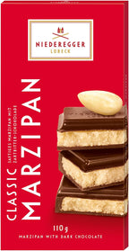 Niederegger Dark Chocolate Marzipan Bar, 110g/3.8 oz.| Delicious World-Renowned Marzipan encased with Crisp Dark Chocolate | Gourmet Confetionery. Unique and Delightful Flavor | Made in Germany since 1806 | Kosher