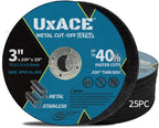 3 Inch Cut-Off Wheel for Metal, Stainless Steel, Aluminum Cutting, Professional Super Thin Metal Cutting Disc for Angle Grinder, Die Grinder or Cut-Off Tools, 3/8 inch Arbor, 25 Pack