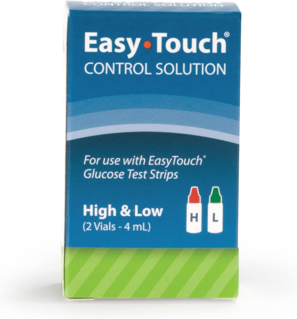 Easy Touch Control Solution Glucose Monitor Kit, Hi & Low, 2 Vials, 4 ml Each