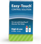Easy Touch Control Solution Glucose Monitor Kit, Hi & Low, 2 Vials, 4 ml Each
