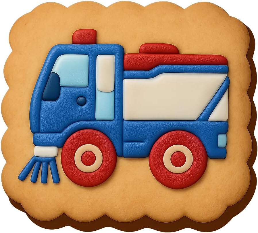 Urban Street Sweeper Cookie Cutter & Stamp - 4x4" Fun Baking Design