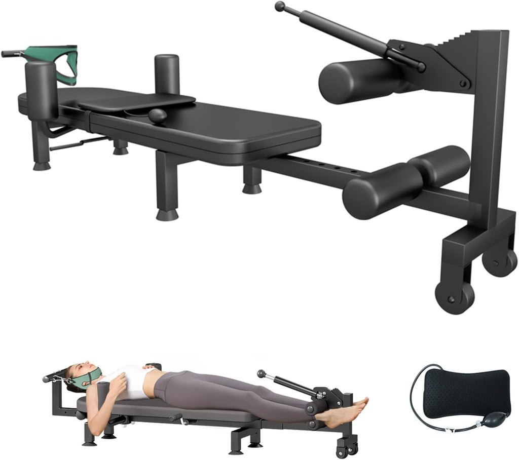 Fitness Full Body Traction Table, Spine Stretcher Bed for Home, Massage Cervical Traction Bench & Lumbar Traction Bed, Alternative Inversion Traction Table
