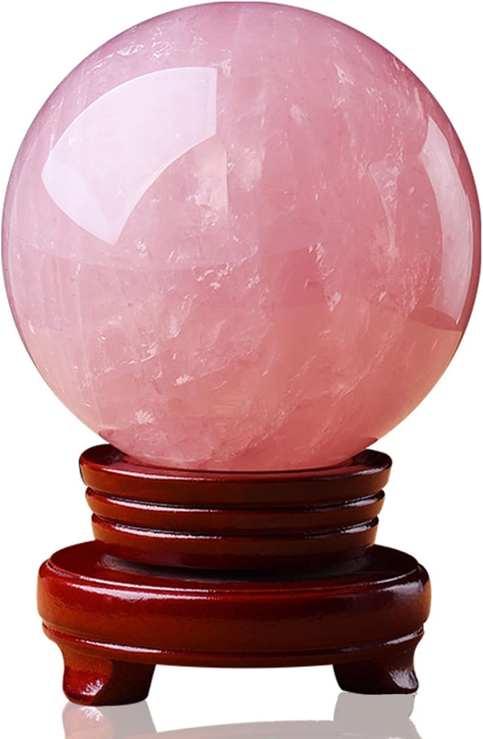 60mm (2.4 in) Natural Healing Crystal Ball Sphere Chakra Reiki Crystals for Home Decorations Meditation Ornaments Witchcraft Divination,RoseQuartz