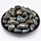Polished Stone Set Labradorite Crystals, Handpicked Tumbled Gemstones Rocks, Pebbles for Reiki, Chakra, Healing, Home Decor 0.6" Inches 7 Ounces