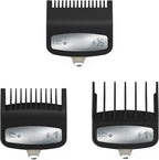 3-Pcs Clipper Guard Set, Black Professional Clipper Guard Set Compatible with Wahl Most Clippers (1.5mm/3mm/4.5mm), Premium Close Cut to 1-Inch,Black Sliver