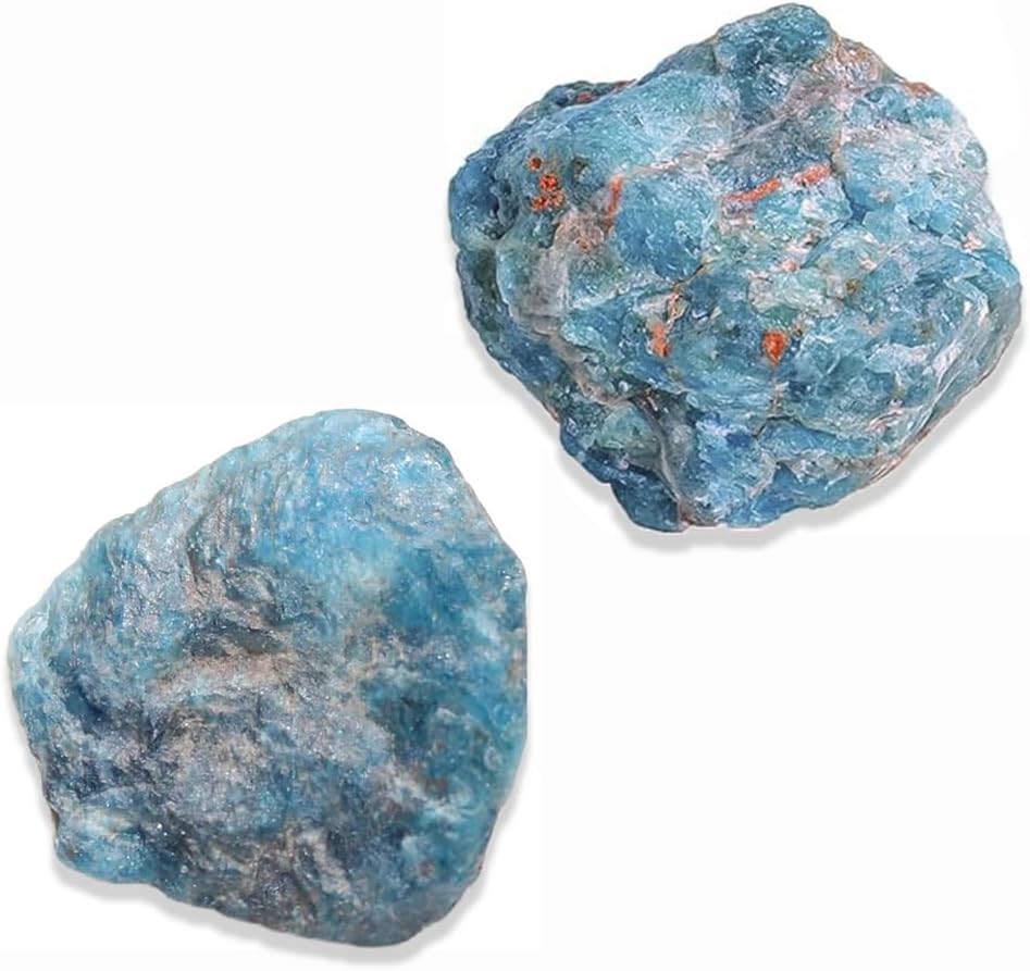 2PCS Natural Raw Stone Healing Crystals Bulk Healing Gemstones for Reiki Tumbling Fountain Rocks Meditation Garden Home Decor (Blue Apatite)