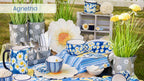 Boston International IHR 3-Ply Paper Napkins, 20-Count Lunch Size, Agnetha Blue