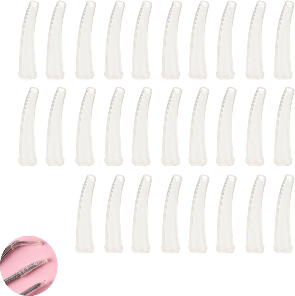 110 Pack Precision Tweezers Point Protector Lash Tweezers Tip Cover Cap for Eyelash Extension Tweezers Curved Pointed Craft Tweezers Stainless Steel Sharp Pointed Tweezer with Curved Tips