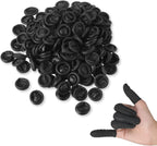 400 Pcs Disposable Latex Finger Cots Protective Fingertips Gloves Black Finger Protectors Sleeves for Industrial, Beauty and More(2.6 x 1.1 Inch)