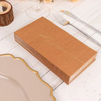 50 Terracotta Soft 2 Ply Disposable Dinner Paper Napkins Embossed Gold Leaves Wedding Party Events Reception Catering Buffet Dining Decorations Supplies