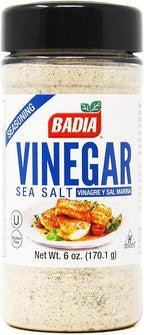 Badia Vinegar & Sea Salt Seasoning 6 oz – Tangy and Savory Flavor Blend of Zesty Vinegar and Crystalline Sea Salt