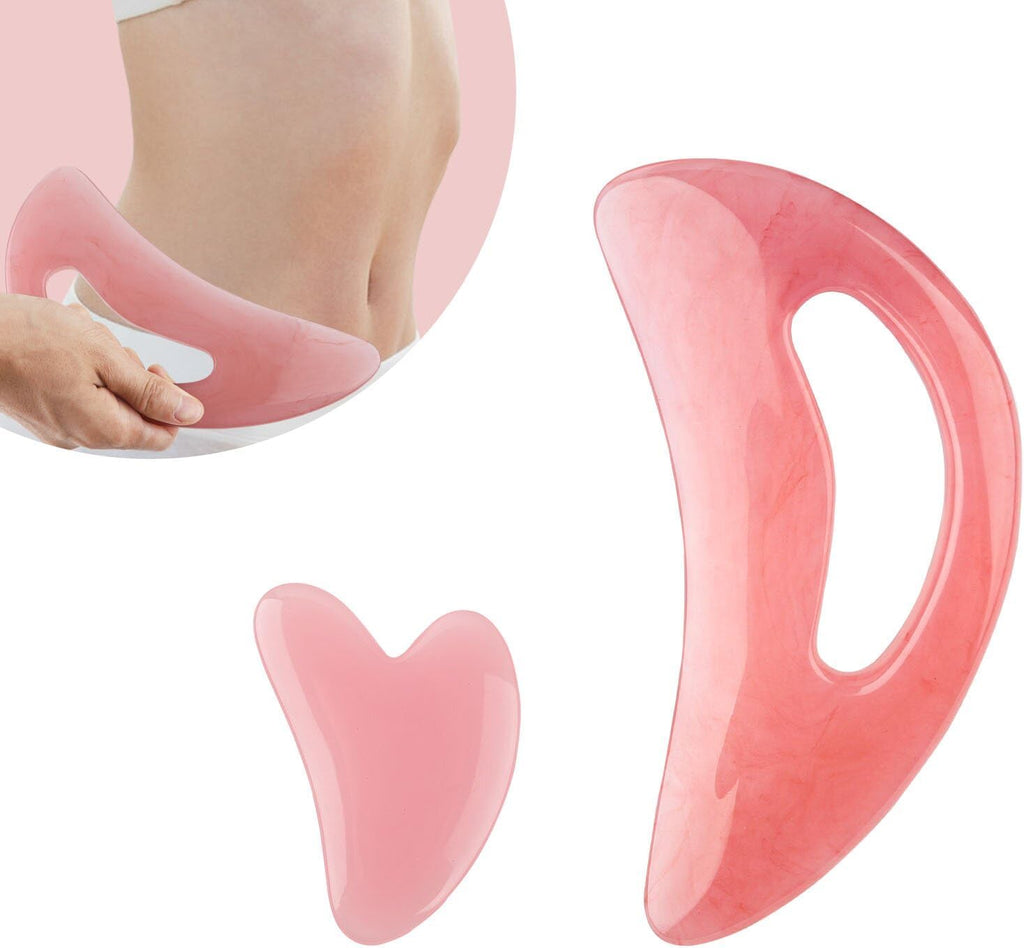 FDKJEJC Body Gua Sha Tool Cellulite Guasha Tool for Body Large Body Massage Tools (Natural Resin) Lymphatic Drainage Tool Guasha Tool for Face，Back, Legs, Women's Body Shaping Tools (Pink)