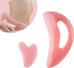 FDKJEJC Body Gua Sha Tool Cellulite Guasha Tool for Body Large Body Massage Tools (Natural Resin) Lymphatic Drainage Tool Guasha Tool for Face，Back, Legs, Women's Body Shaping Tools (Pink)