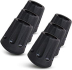 TrailBuddy Walking Stick Tips - Pack of 6 Replacement Rubber Cane Tips Fit Most Trekking & Hiking Poles w/Shock Absorption, Grip & Traction Protectors - 11mm Diameter
