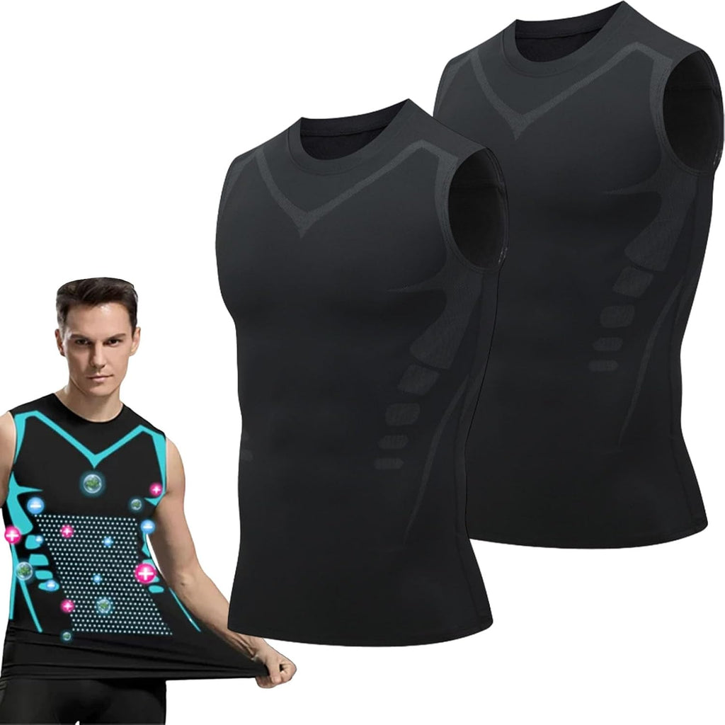 2025 New Version Ionic Shaping Vest Men, Comfortable and Breathable Ice-Silk Fabric