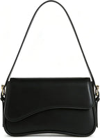 Shoulder Bag for Women Y2K Crossbody Purse PU Leather Underarm Handbag 2 Adjustable Strap for Daily Commute Travel