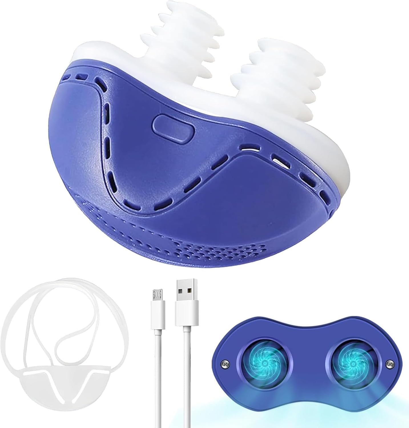 Anti Snoring Device - Mini SleepApnea Devices - Variable Anti Snoring Aid - Upgraded StopSnoring Solution - Suitable for All Nose Shapes - Blue