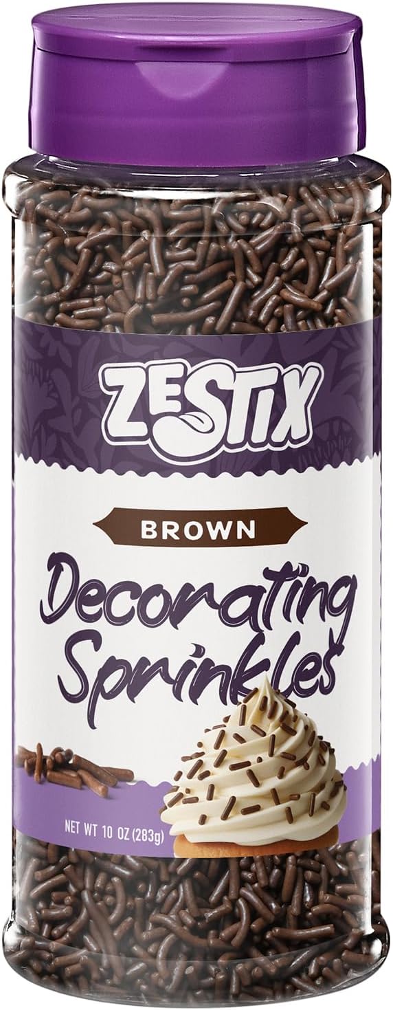 Chocolate Sprinkles – 10 oz Dessert Toppings for Ice Cream, Cake & Cookies – Chocolate Jimmies for Cupcakes, Sundaes, Brownies, Baking & Cake Decorations