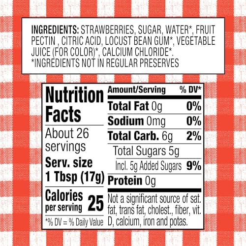 Smucker's Low Sugar Strawberry Reduced Sugar Preserves, 15.5 Ounces