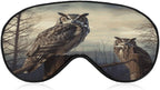 Owl Sitting Tree Fence Sleep Mask for Men & Women, Soft Breathable Sleep Eye Mask with Adjustable Elastic Strap, Night Blindfold for Travel Home Office Nap