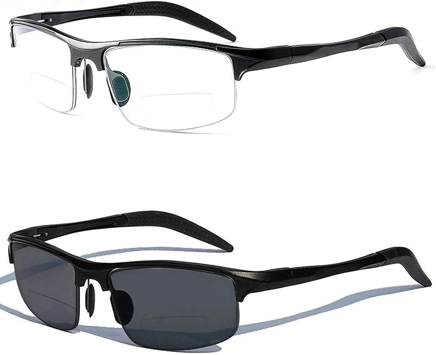 Aluminum Magnesium Multifocal Lens Reading Glasses Men Presbyopia Hyperopia Bifocal Glasses Sun Photochromic Sunglasses NX