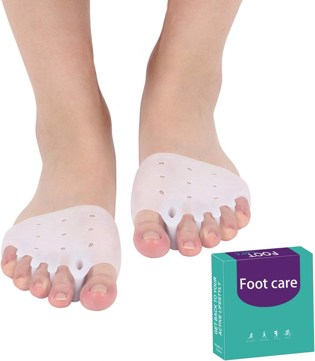 Gel Metatarsal Cushion Pads, Toe Separators Bunion Splint Pads for Hallux Valgus, Hammer Toe, Forefoot Pads,Gel Metatarsal Pad Breathable for Mortons Neuroma