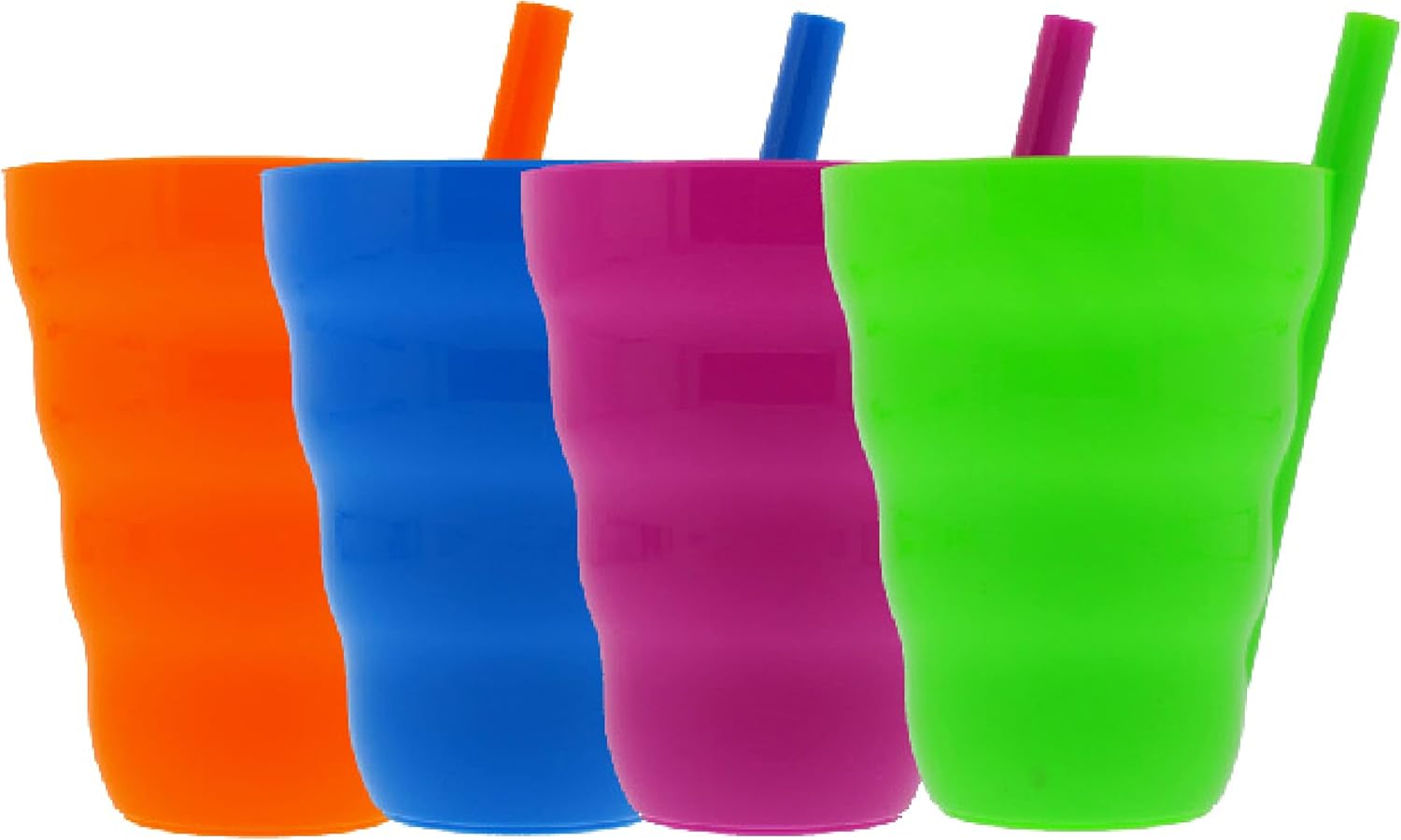 Arrow Home Products Sip-A-Cup with Built-In Straw, 10oz, 4pk - Great for Everyday Use - BPA Free, Made in the USA, Stackable - Purple, Blue, Green, Orange