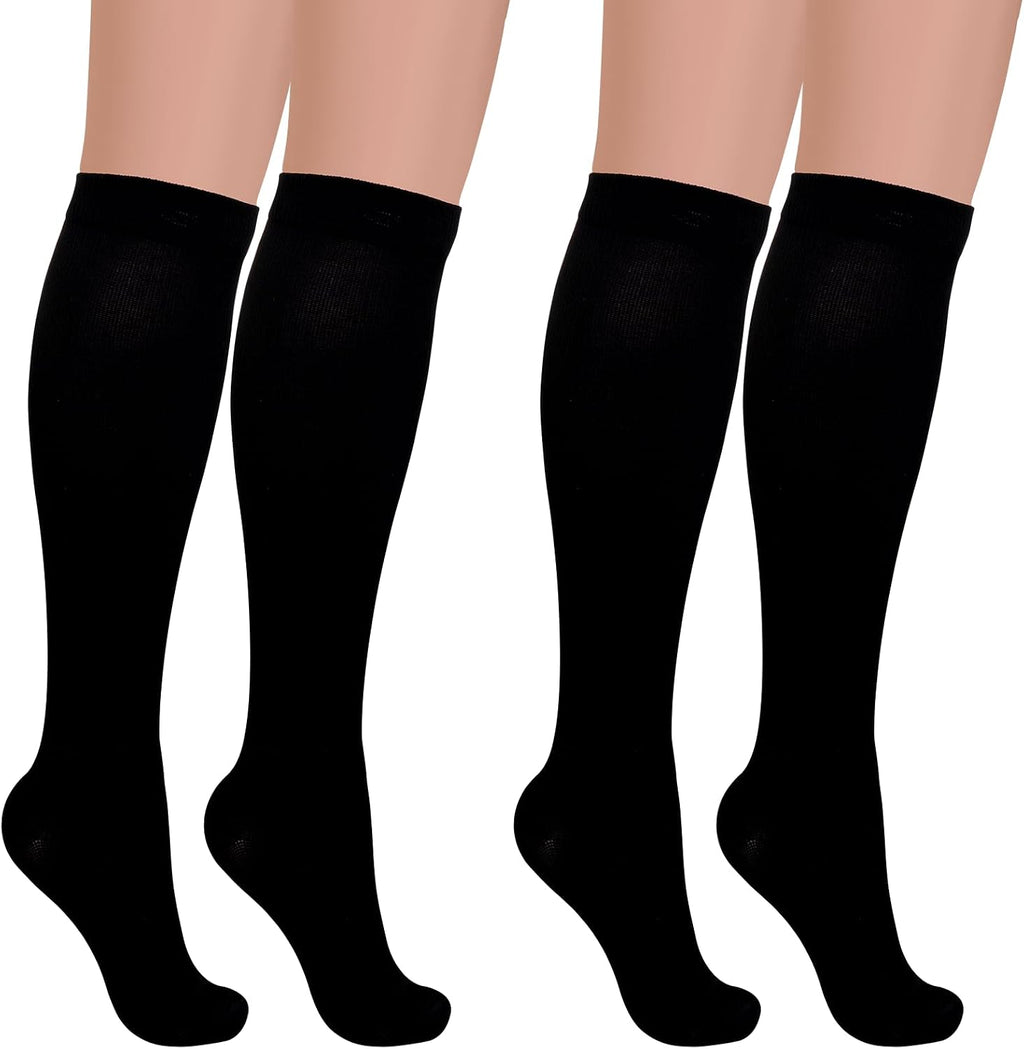 Pistha 2 Pairs Compression Socks for Women and Men Cycling Hiking Running Sports and Travel
