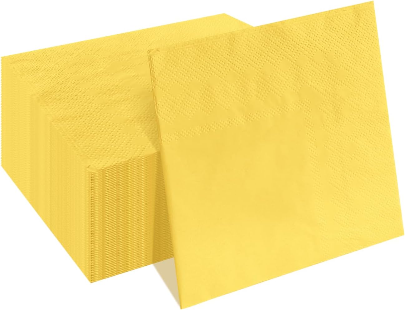 50 Pieces 2-ply Yellow Napkin Disposable Cocktail Napkins Beverage Napkins Dessert Napkins Paper Napkins for Wedding Birthday Party Paper Dinner Napkins