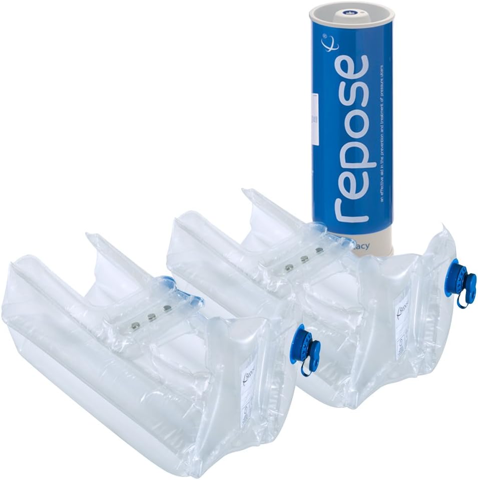 Repose Foot Protector - Pressure Relieving Inflatable Foot Cushion with Manual Pump for Feet and Heels - Clinically Proven to Prevent and Relieve Foot Bedsores - Standard Size, Pair
