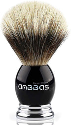 Anbbas Silvertip Badger Shaving Brush,Black Resin & Alloy Handle for Men Wet Shave,Pure Badger Hair,No Hair Shedding,No Terrible Smell