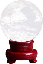 Natural Crystal Ball Sphere Melting Quartz Crystal Gemstone for Meditation, Divination Sphere, Home Decoration, Fengshui, Wicca and Energy Crystal Healing,White-3.2" Diameter
