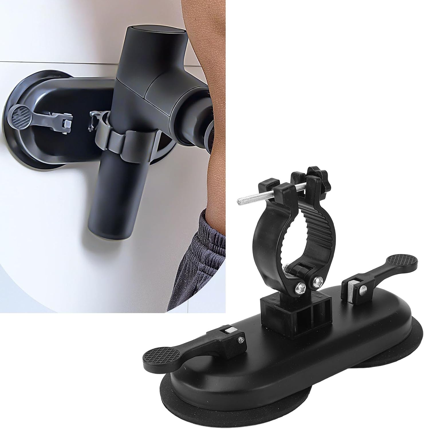 Massage Gun Holder Wall Mount,Wall Suction Cup Massage Gun Holder, Hands Massage Gun Mount for Neck Waist Back Self Massage, Self Massage Gun Holder