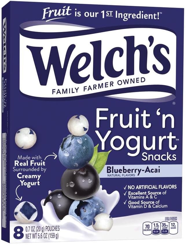 Welch's Blueberry-Acai Fruit 'n' Yogurt Snacks 5.6oz, one box
