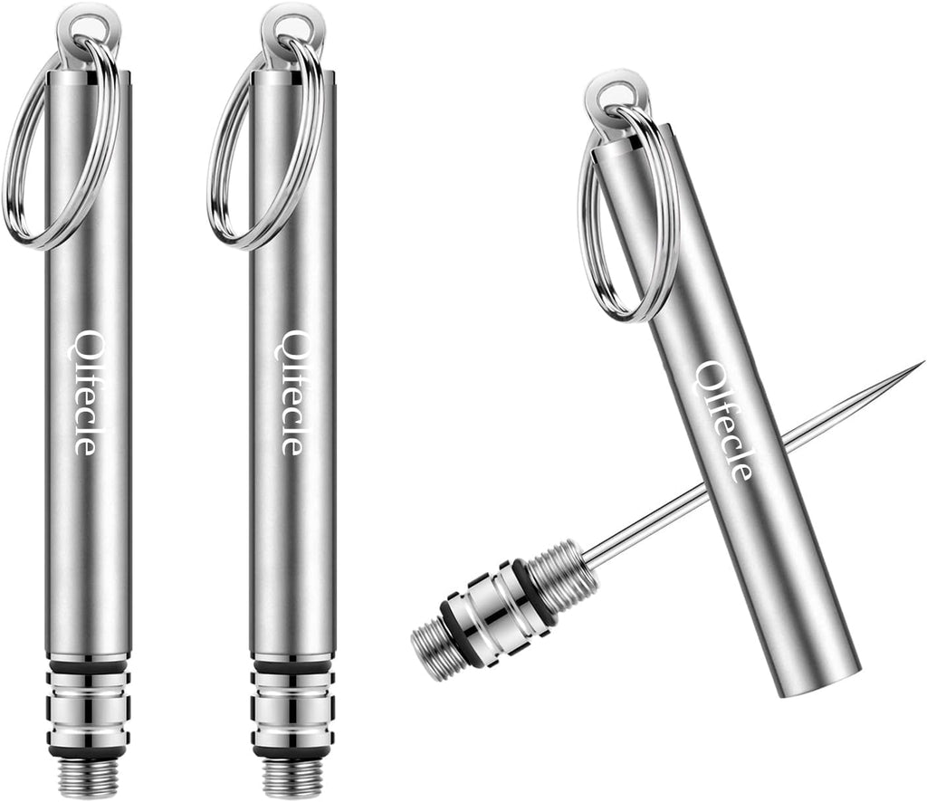 Portable Mini Titanium Toothpicks Holder, 2 Pieces Stainless Steel Metal Toothpicks Reusable Toothpick for Home Outdoor