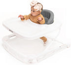 Joovy Spoon Baby Walker & Activity Center Featuring Three Adjustable Heights, Extra-Large Tray, and 30 lb Weight Capacity - JPMA Safety Certified, Charcoal