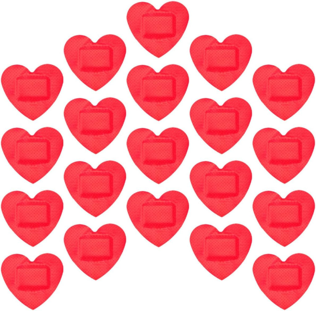 FRCOLOR 30pcs Heart Shape Adhesive Hemostatic Wound Care Patches, Breathable Small Self-Adhesive Bandages for Outdoor Sports and First Aid