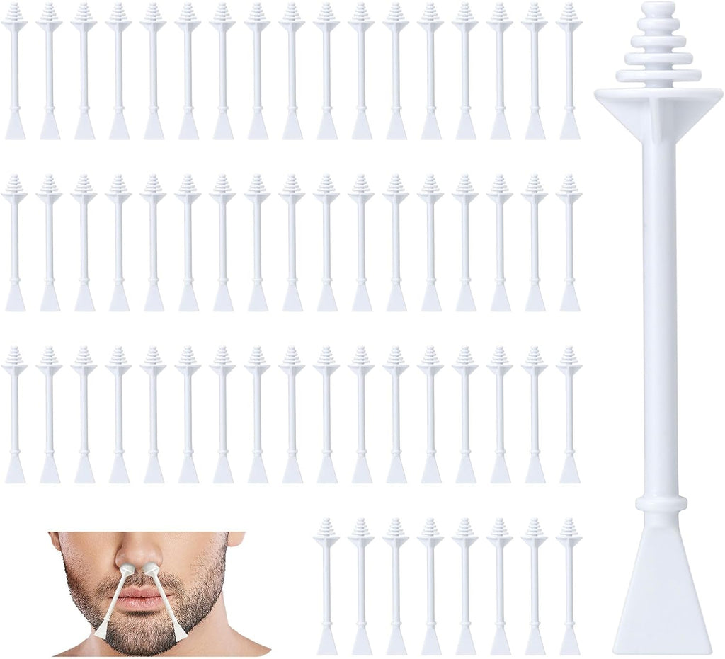 Nose Hair Wax Sticks, 60 Pcs Nose Wax Applicator Sticks with Disposable Spatulas, Nose Hair Removal & Nostril Cleaning, Nose Ear Hair Removal Wax for Men Women, Painless